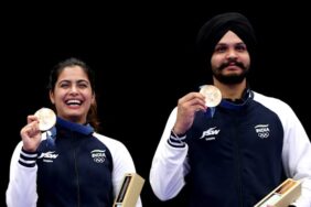 Manu Bhaker and Sarabjot Singh Win Bronze in 10M Air Pistol Mixed Team at 2024 Paris Olympics